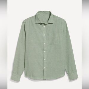 Old Navy classic fit everyday linen shirt green medium m